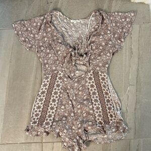 Paisley Brown Romper